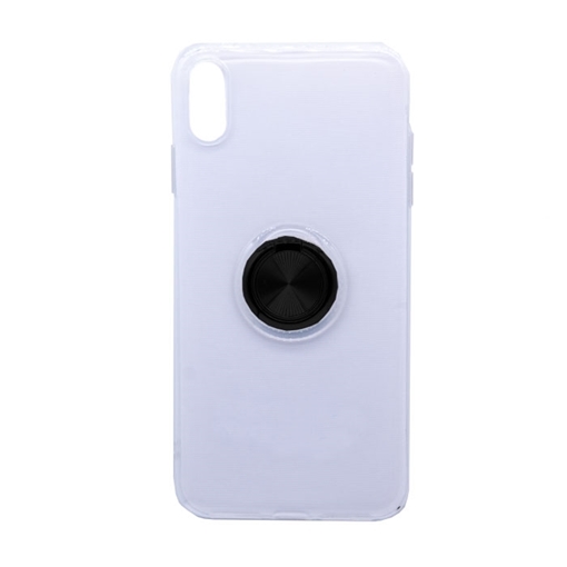 Θήκη Πλάτης Σιλικόνης με Finger Ring  για iPhone XS Max - Χρώμα: Μαύρο