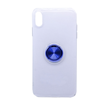 Εικόνα της Θήκη Πλάτης Σιλικόνης με Finger Ring  για iPhone XS Max - Χρώμα: Μπλε