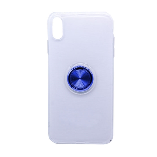Θήκη Πλάτης Σιλικόνης με Finger Ring  για iPhone XS Max - Χρώμα: Μπλε