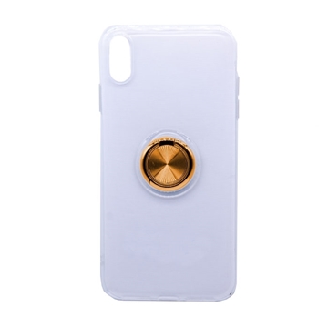 Εικόνα της Θήκη Πλάτης Σιλικόνης με Finger Ring  για iPhone XS Max - Χρώμα: Χρυσό