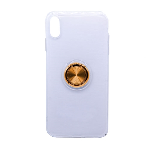 Θήκη Πλάτης Σιλικόνης με Finger Ring  για iPhone XS Max - Χρώμα: Χρυσό