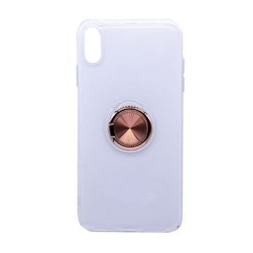 Εικόνα της Θήκη Πλάτης Σιλικόνης με Finger Ring  για iPhone XS Max - Χρώμα: Χρυσό - Ροζ