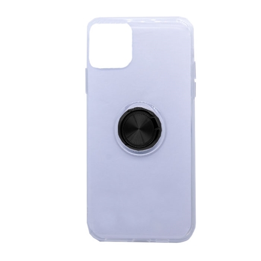 Θήκη Πλάτης Σιλικόνης με Finger Ring  για iPhone 11 Pro Max 6.5 - Χρώμα: Μαύρο