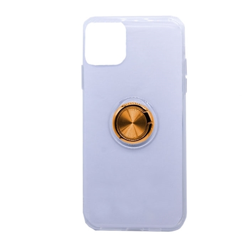Θήκη Πλάτης Σιλικόνης με Finger Ring  για iPhone 11 Pro Max 6.5 - Χρώμα: Χρυσό