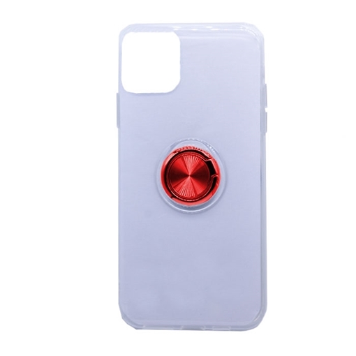 Θήκη Πλάτης Σιλικόνης με Finger Ring  για iPhone 11 Pro Max 6.5 - Χρώμα: Κόκκινο