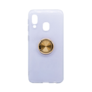Picture of Silicone Case with Finger Ring for Samsung A202 Galaxy A20e - Color: Gold