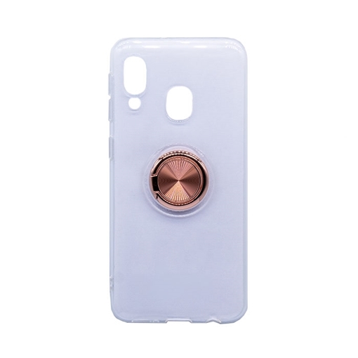 Θήκη Πλάτης Σιλικόνης με Finger Ring  για Samsung A202 Galaxy A20e - Χρώμα: Χρυσό Ροζ