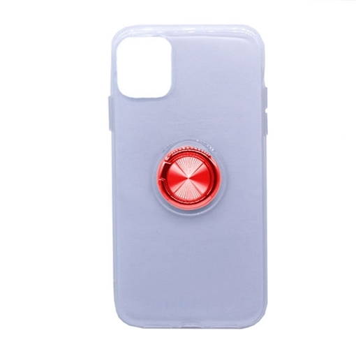 Θήκη Πλάτης Σιλικόνης με Finger Ring  για iPhone 11 - Χρώμα: Κόκκινο