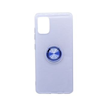 Picture of Silicone Case with Finger Ring for Samsung A515 Galaxy A51 - Color: Blue