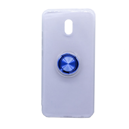 Θήκη Πλάτης Σιλικόνης με Finger Ring  για Xiaomi Redmi Note 8 - Χρώμα: Μπλε