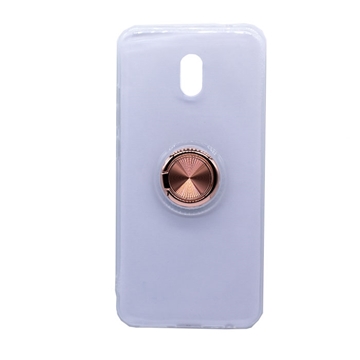 Εικόνα της Θήκη Πλάτης Σιλικόνης με Finger Ring  για Xiaomi Redmi Note 8 - Χρώμα: Ροζ - Χρυσό