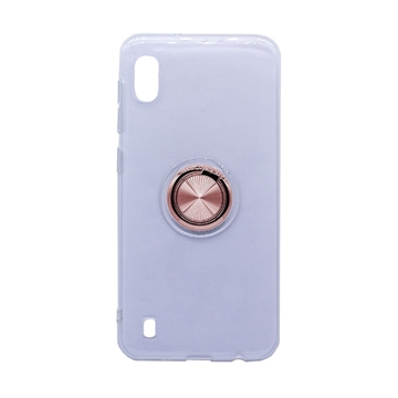 Picture of Silicone Case with Finger Ring for Samsung A105 Galaxy A10 - Color: Rose Gold