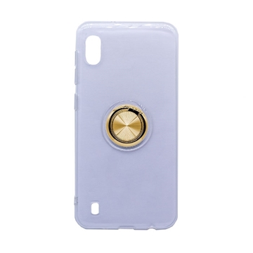 Picture of Silicone Case with Finger Ring for Samsung A105 Galaxy A10 - Color: Gold