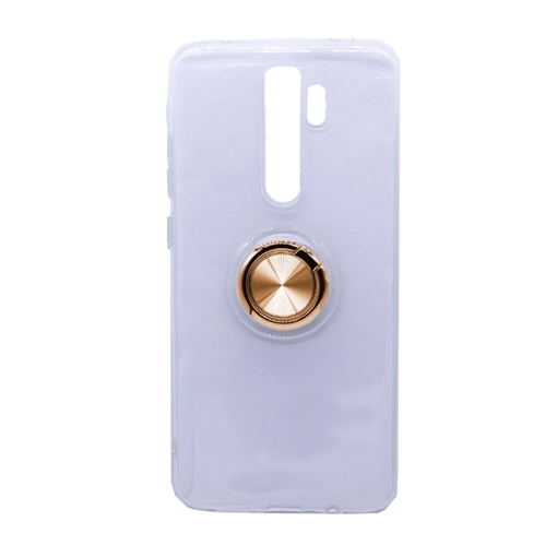 Θήκη Πλάτης Σιλικόνης με Finger Ring  για Xiaomi Redmi Note 8 Pro - Χρώμα: Χρυσό