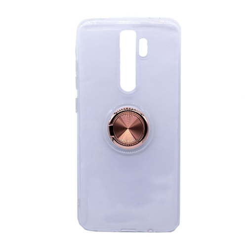 Θήκη Πλάτης Σιλικόνης με Finger Ring  για Xiaomi Redmi Note 8 Pro - Χρώμα: Ροζ - Χρυσό