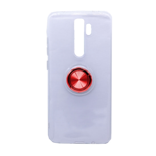 Θήκη Πλάτης Σιλικόνης με Finger Ring  για Xiaomi Redmi Note 8 Pro - Χρώμα: Κόκκινο