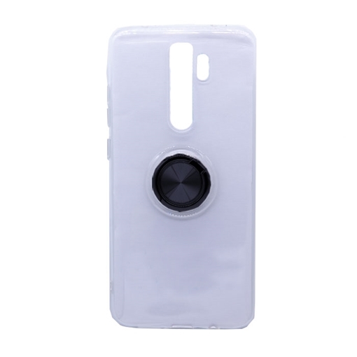 Θήκη Πλάτης Σιλικόνης με Finger Ring  για Xiaomi Redmi Note 8 Pro - Χρώμα: Μαύρο