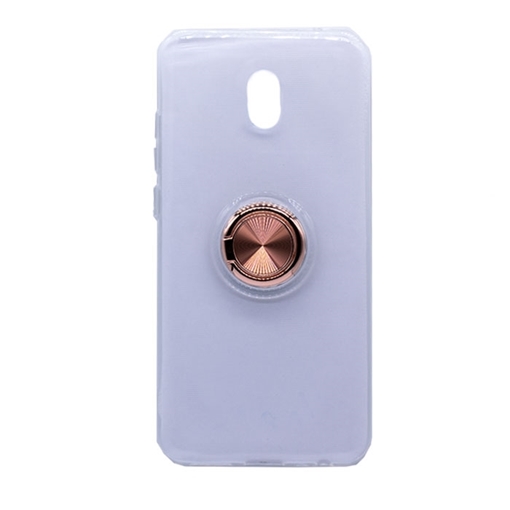 Θήκη Πλάτης Σιλικόνης με Finger Ring  για Xiaomi Redmi 8 / 8A - Χρώμα: Ροζ - Χρυσό