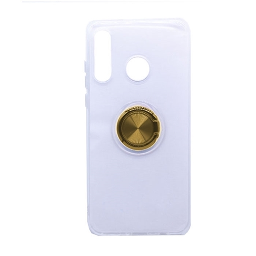 Θήκη Πλάτης Σιλικόνης με Finger Ring  για Huawei P30 Lite - Χρώμα: Χρυσό