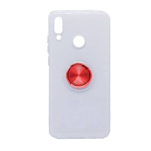 Θήκη Πλάτης Σιλικόνης με Finger Ring  για Huawei P Smart 2019 - Χρώμα: Κόκκινο