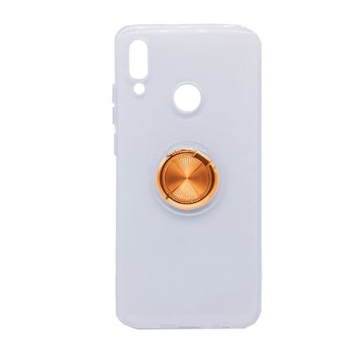Θήκη Πλάτης Σιλικόνης με Finger Ring  για Huawei P Smart 2019 - Χρώμα: Χρυσό