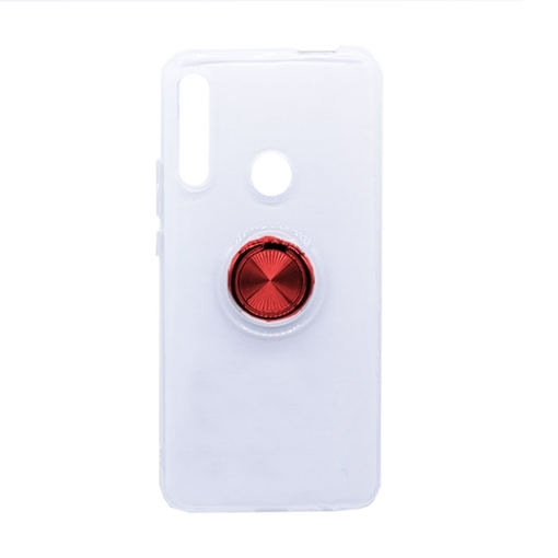 Θήκη Πλάτης Σιλικόνης με Finger Ring για Huawei P Smart Ζ - Χρώμα: Κόκκινο