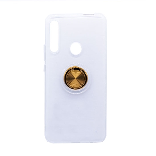 Θήκη Πλάτης Σιλικόνης με Finger Ring για Huawei P Smart Ζ - Χρώμα: Χρυσό