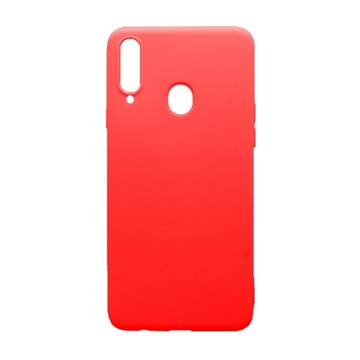 Picture of Back Cover Silicone Matte Case for Samsung A207 Galaxy A20s - Color: Red
