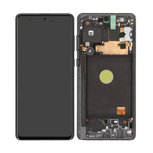 Γνήσια Οθόνη LCD με Μηχανισμό Αφής και Πλαίσιο για Samsung Galaxy Note 10 Lite N770F GH82-22055A - Χρώμα: Μαύρο