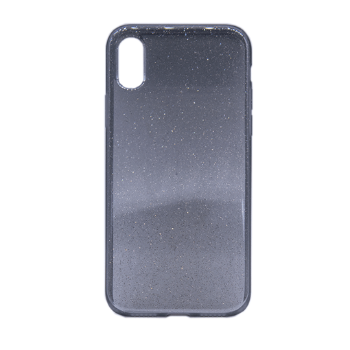Αστραφτερή Θήκη Πλάτης Σιλικόνης για Apple iPhone X / XS - Χρώμα: Μαύρο