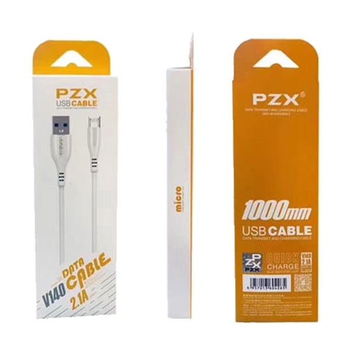 PZX V140 Καλώδιο Φόρτισης και Μεταφοράς Δεδομένων 1m Micro Data and Charging Cable - Χρώμα: Λευκό