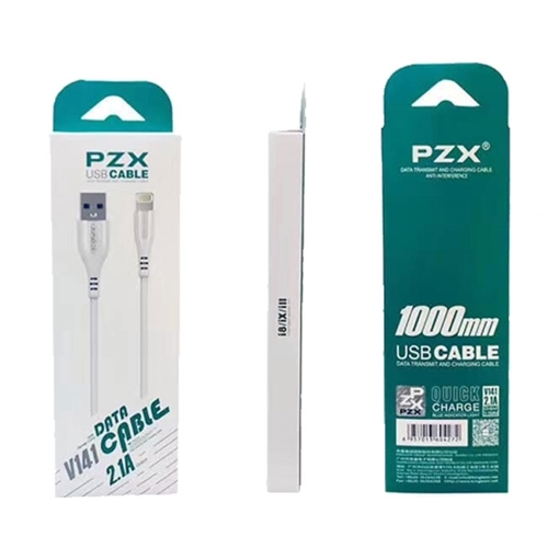 PZX V141 Καλώδιο Φόρτισης και Μεταφοράς Δεδομένων 1m Lightning Data and Charging Cable - Χρώμα: Λευκό