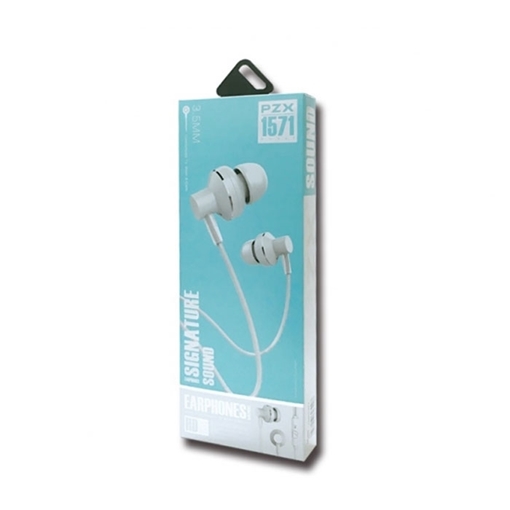 Wired Earphones PZX 1571 Stereo Headset Ενσύρματα Ακουστικά - Χρώμα: Λευκό