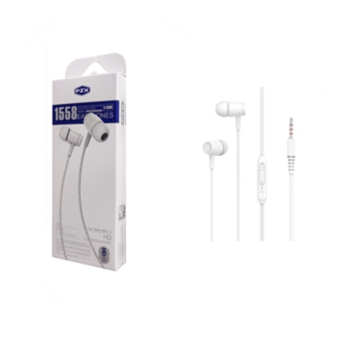 Wired Earphones PZX 1558 Headset Ενσύρματα Ακουστικά - Χρώμα: Λευκό