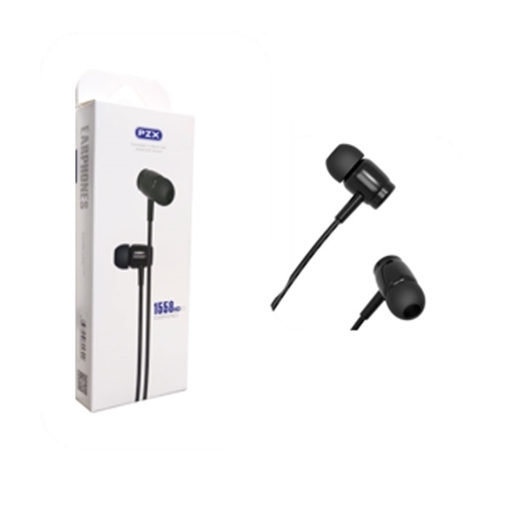 Wired Earphones PZX 1558 Headset Ενσύρματα Ακουστικά - Χρώμα: Μαύρο