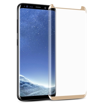 Picture of Screen Protector Curved Tempered Glass 5D Full Cover Colored Mini Size 0.3mm for Samsung Galaxy G955F S8 Plus - Color: Gold