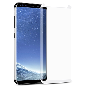 Picture of Screen Protector Curved Tempered Glass 5D Full Cover Colored Mini Size 0.3mm for Samsung Galaxy G955F S8 Plus - Color: White
