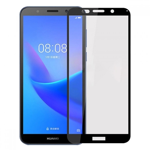Picture of Tempered Glass Screen Protector 9H/5D Full Glue Full Cover 0.3mm for Huawei Y5 2018/Y5 Prime 2018/Honor 7S - Color: Black