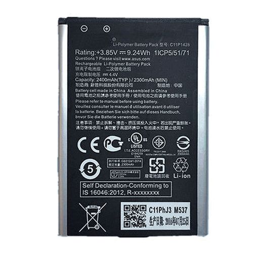 Picture of Battery Compatible With Asus C11P1428 for Zenfone2 Laser ZE500KL ZE500KG 2400mAh