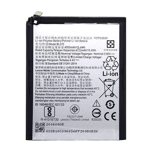 Picture of Battery Compatible With Lenovo BL273 for K6 Note  - 4000mAh