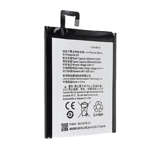 Picture of Battery  Compatible With Lenovo BL250 for Vibe S1 S1c50/S1a40  - 2500mAh