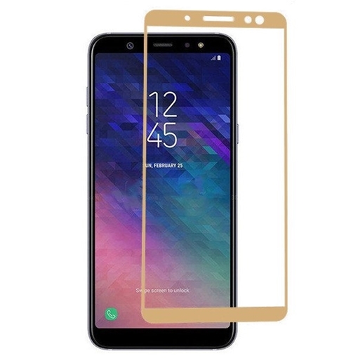 Picture of Screen Protector Tempered Glass 5D Full Cover Full Glue 0.3mm for Samsung Galaxy A605F A6 Plus 2018 - Color: Gold