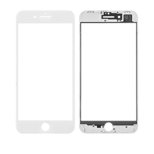Τζαμάκι οθόνης Lens με OCA και Πλαίσιο για iPhone 8 - Χρώμα: Λευκό