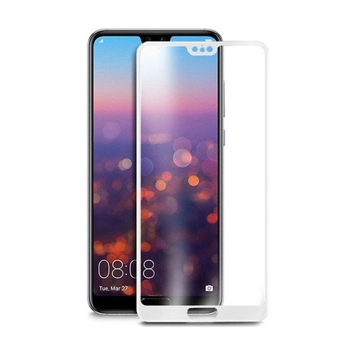 Προστασία Οθόνης Tempered Glass 9H/5D Full Cover 0.3mm για Huawei P20 - Χρώμα: Λευκό