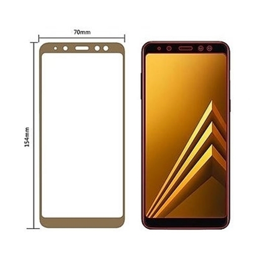 Picture of Screen Protector Tempered Glass 5D Full Cover Full Glue 0.3mm for Samsung Galaxy A530F A8 2018 - Color: Gold