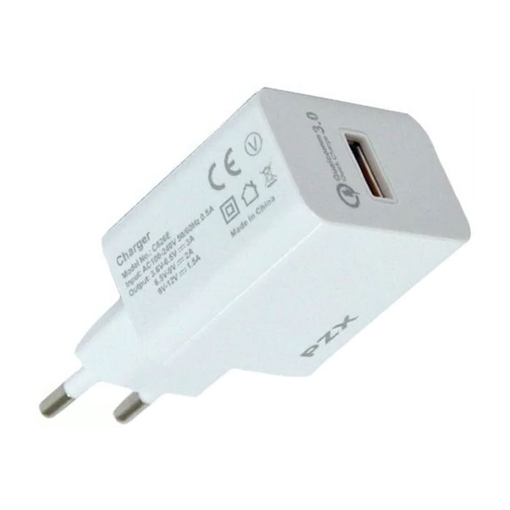 PZX C826E Φορτιστής Ταξιδιού Quick Charger / Traveling Quick Charger   - Χρώμα: Λεύκο