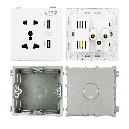 Picture of Wall Socket Type (Uk and US) With 2 USB Port