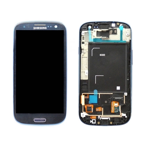 Γνήσια Οθόνη LCD με Μηχανισμό Αφής και Πλαίσιο για Samsung Galaxy S3  i9300 GH97-13630A - Χρώμα: Μπλε