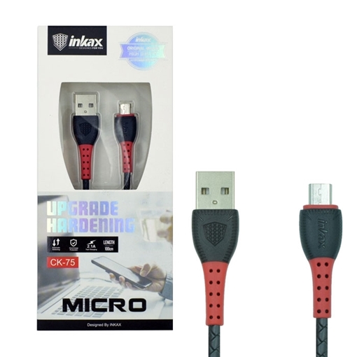 inkax- CK-75  Micro USB 2.1Α Kαλώδιο Φόρτισης 1μ - Χρώμα: Κόκκινο