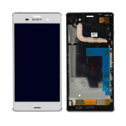 Γνήσια Οθόνη LCD με Μηχανισμό Αφής και Πλαίσιο Single Sim για Sony Xperia Z3 - Χρώμα: Λευκό